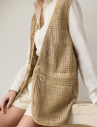 Gilet Tabetha en cuir - Light Sand