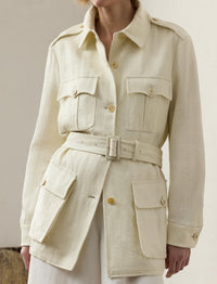 Veste de treillis Sydney en lin - Lux Cream