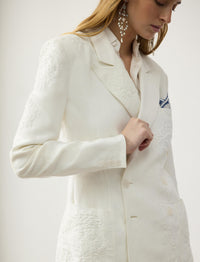 Veste Collen brodée en micro-piqué - Cream