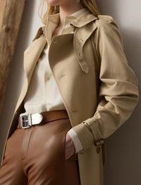 Trench-coat Alecia en soie - Light Tan