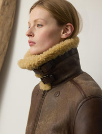 Manteau Reymond à double boutonnage en laine - Dark Toffee & Nutmeg