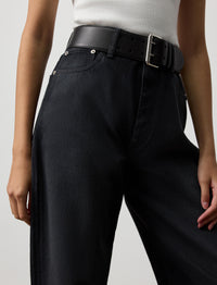 Pantalon droit taille haute - Noir