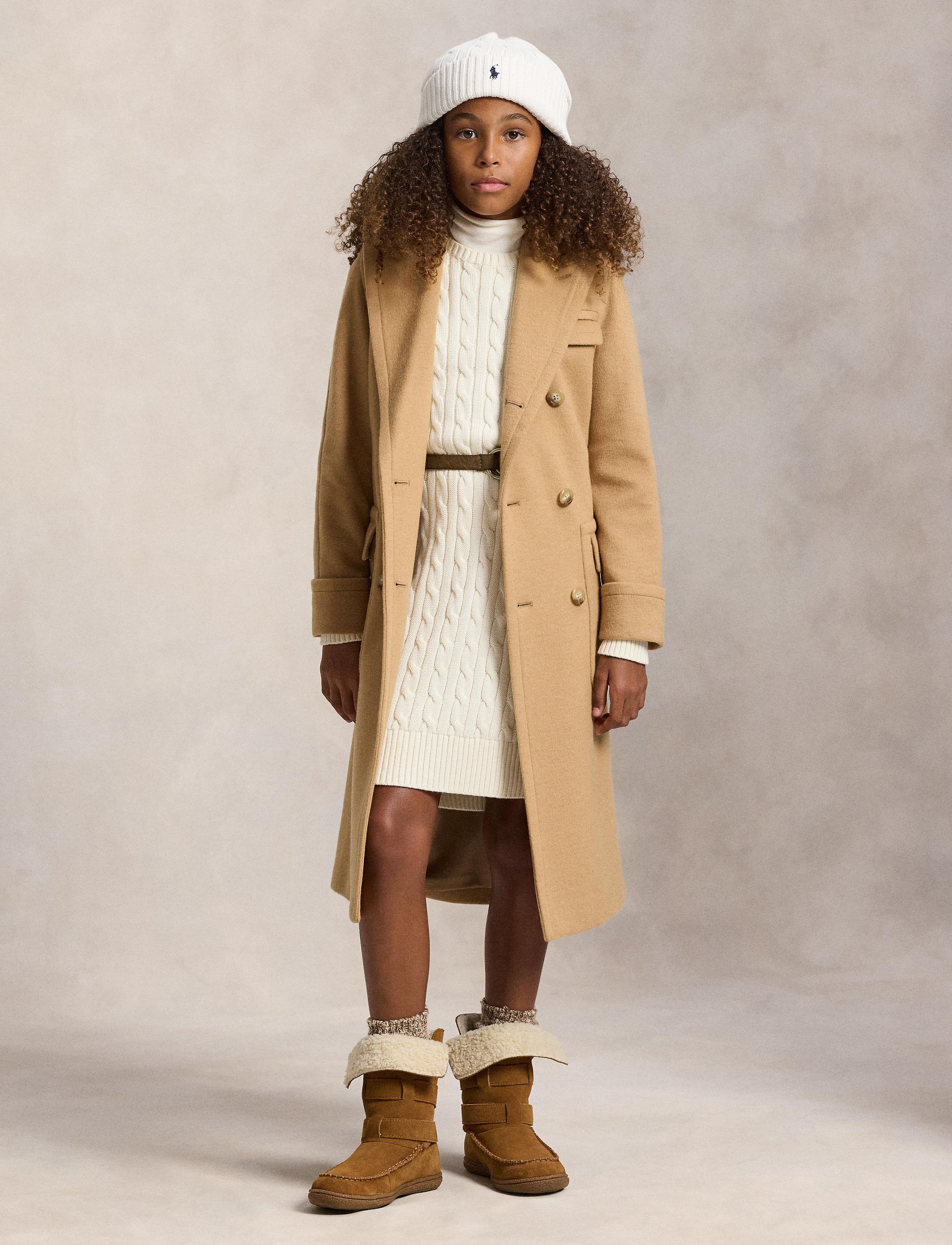 Twisted cotton jumper dress - Clubhouse Cream