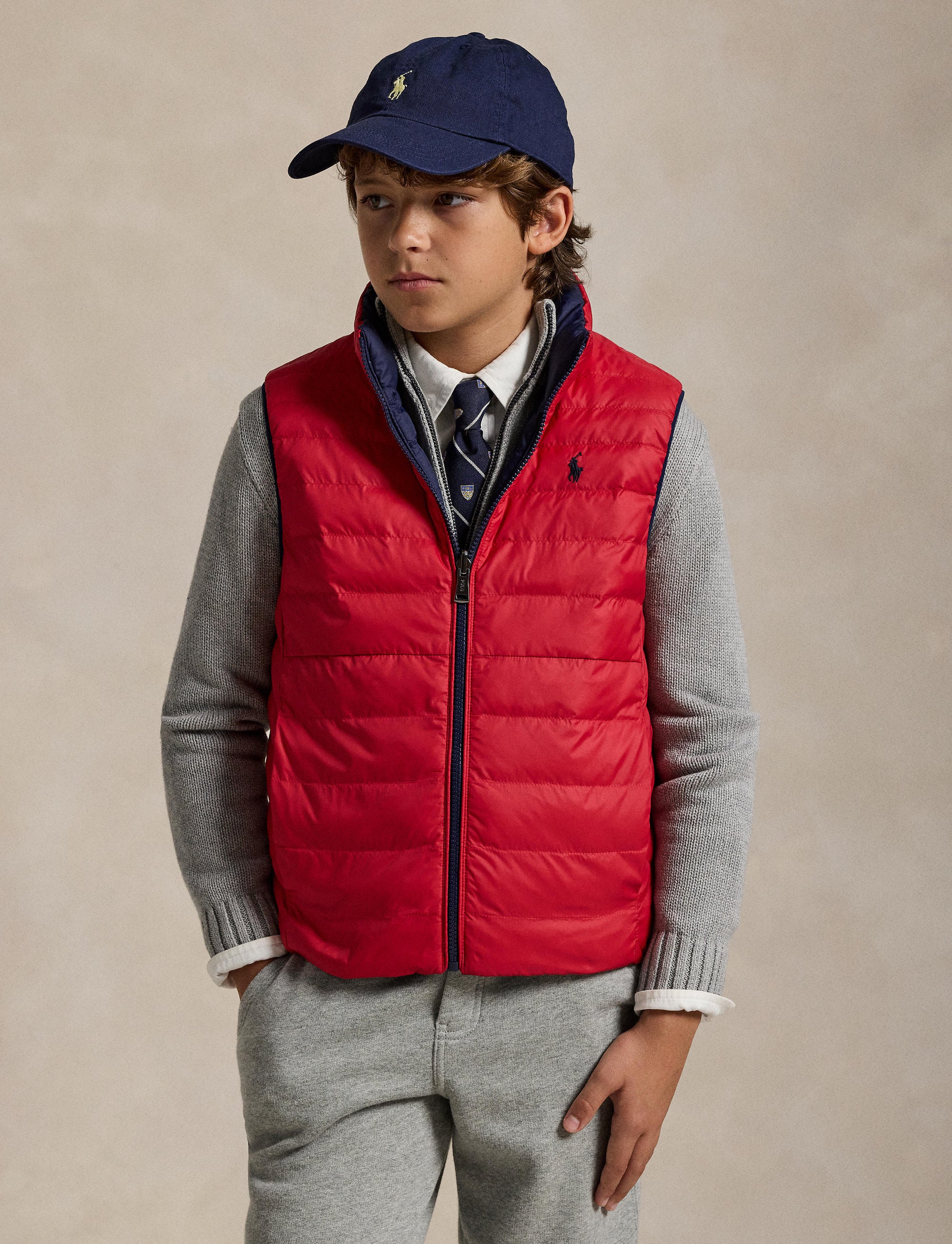 Gilet matelassé réversible P-Layer 2 - Newport Navy & Red
