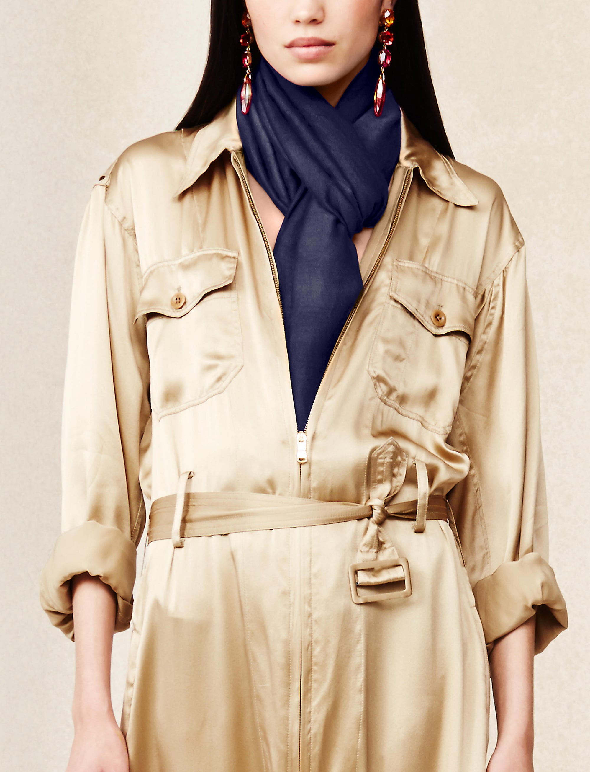 Cashmere scarf - Navy