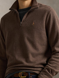 Pull demi-zippé côtelé Estate - Nutmeg Brown Heather