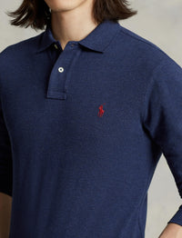 Polo cintré à manches longues piqué - Spring Navy Heather
