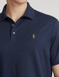 Polo en coton doux coupe ajustée - Spring Navy Heather