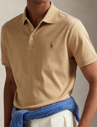 Polo en coton doux coupe ajustée - Classic Camel Heather