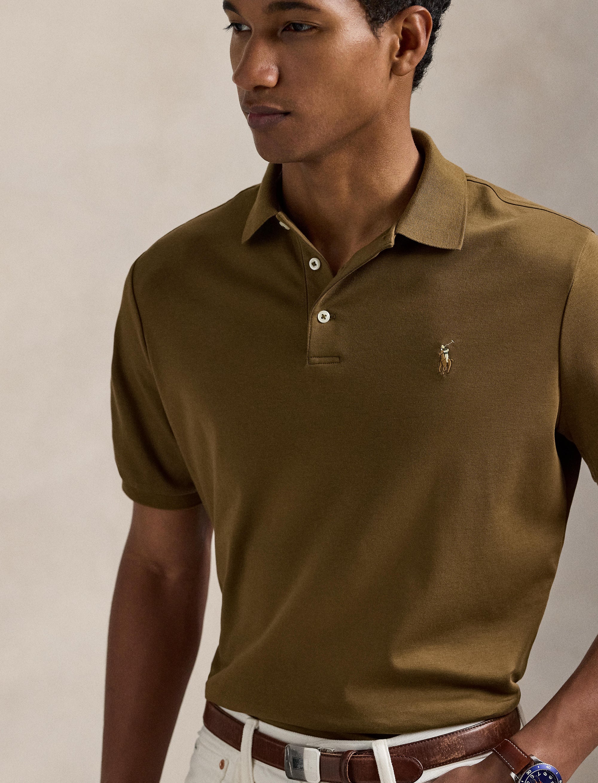 Polo coupe ajustée - Nature Brown