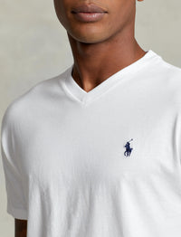 T-shirt classique à col V en jersey - White