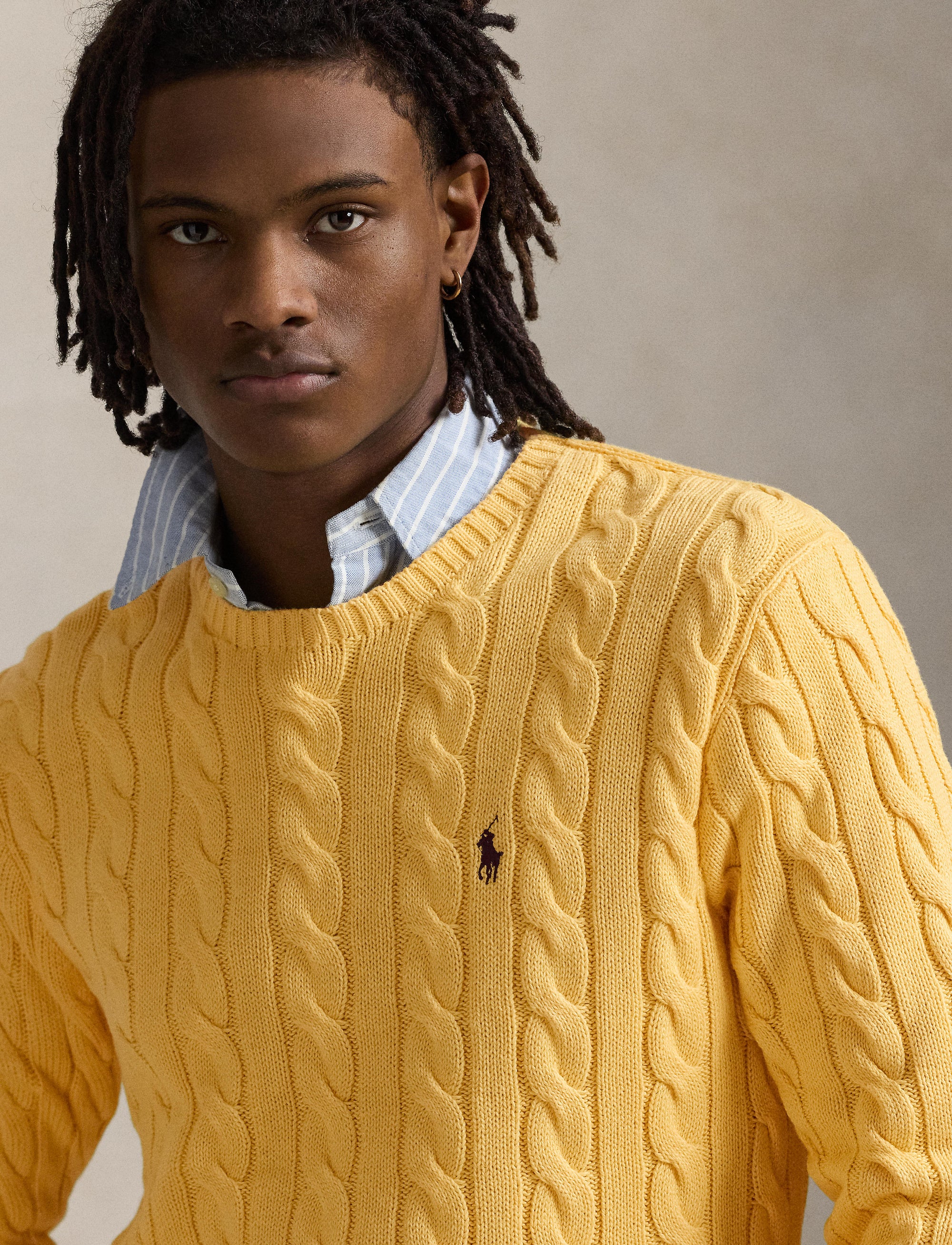 Pull en coton torsadé - Fall Yellow