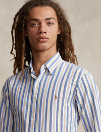 Chemise Oxford cintrée à rayures - Blue, White & Multicolore