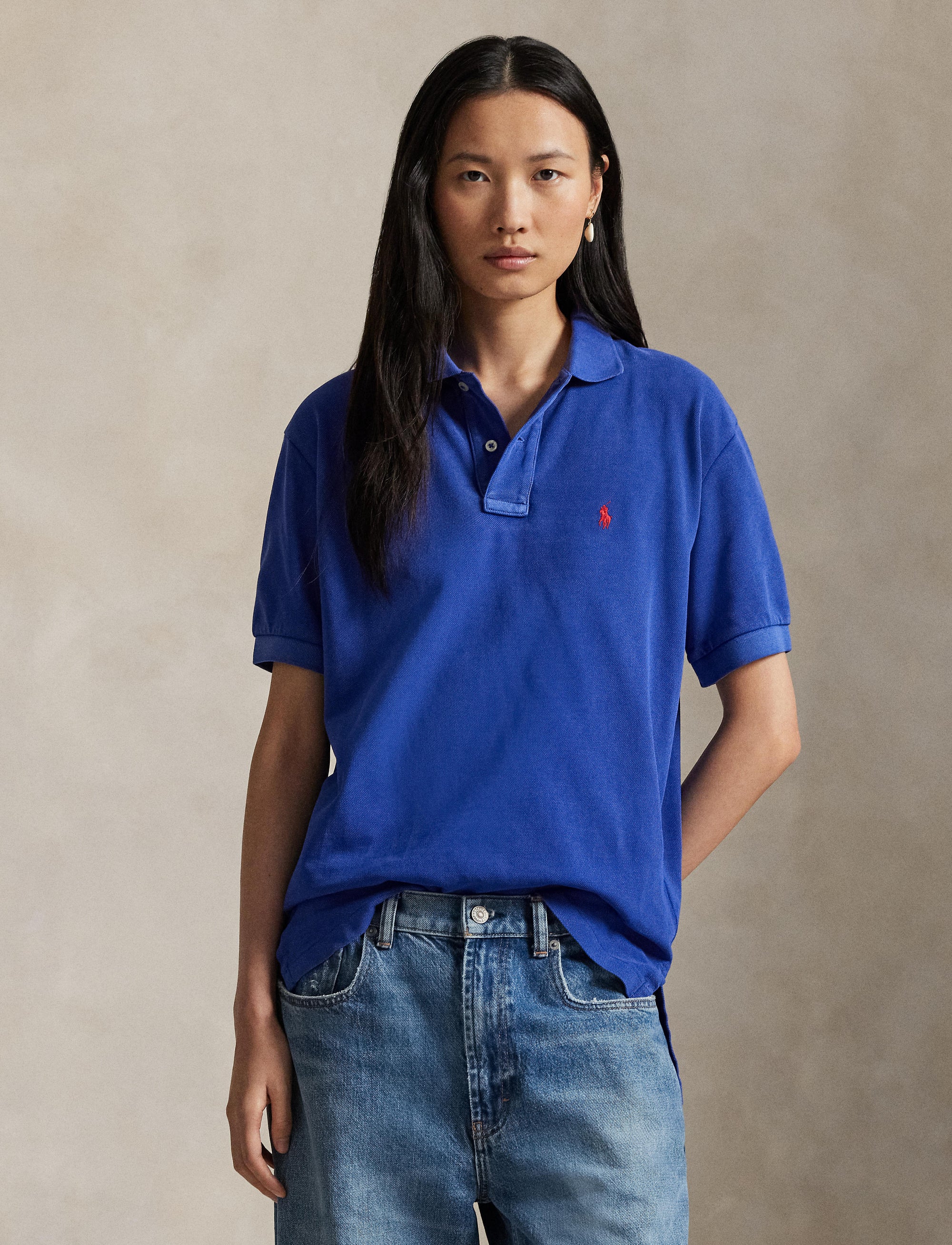 Polo coupe originale en coton piqué - Graphic Royal
