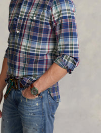Chemise Classic Fit en coton madras - Navy, Red & Multicolore