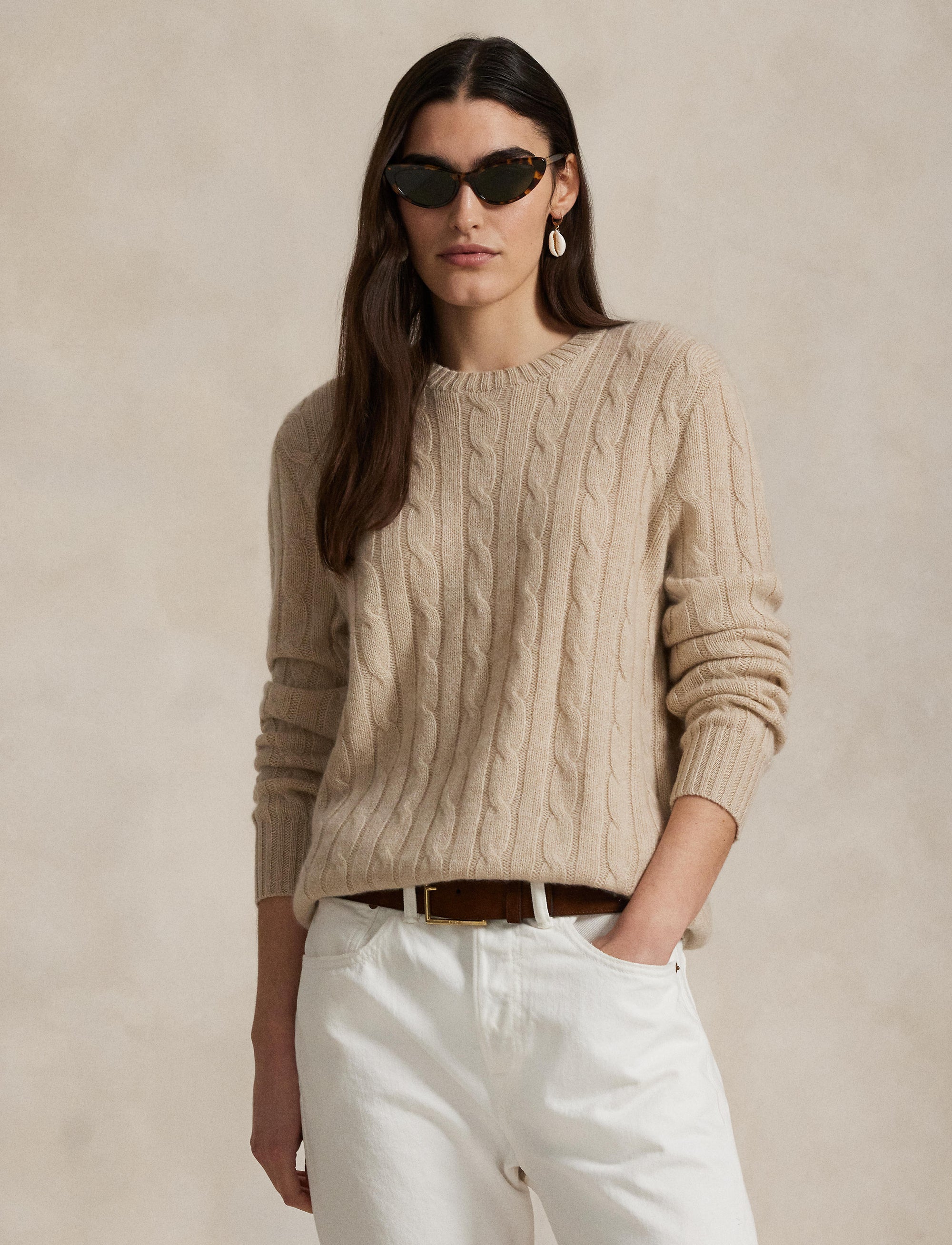 Pull iconique en cachemire torsadé - Natural Cream Heather