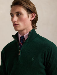 Pull demi-zippé en laine - Moss Agate