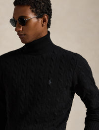 Pull col roulé torsadé en laine - Polo Black