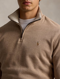 Pull demi-zippé côtelé Estate - Grey Cloud Heather & Ex Dune Int