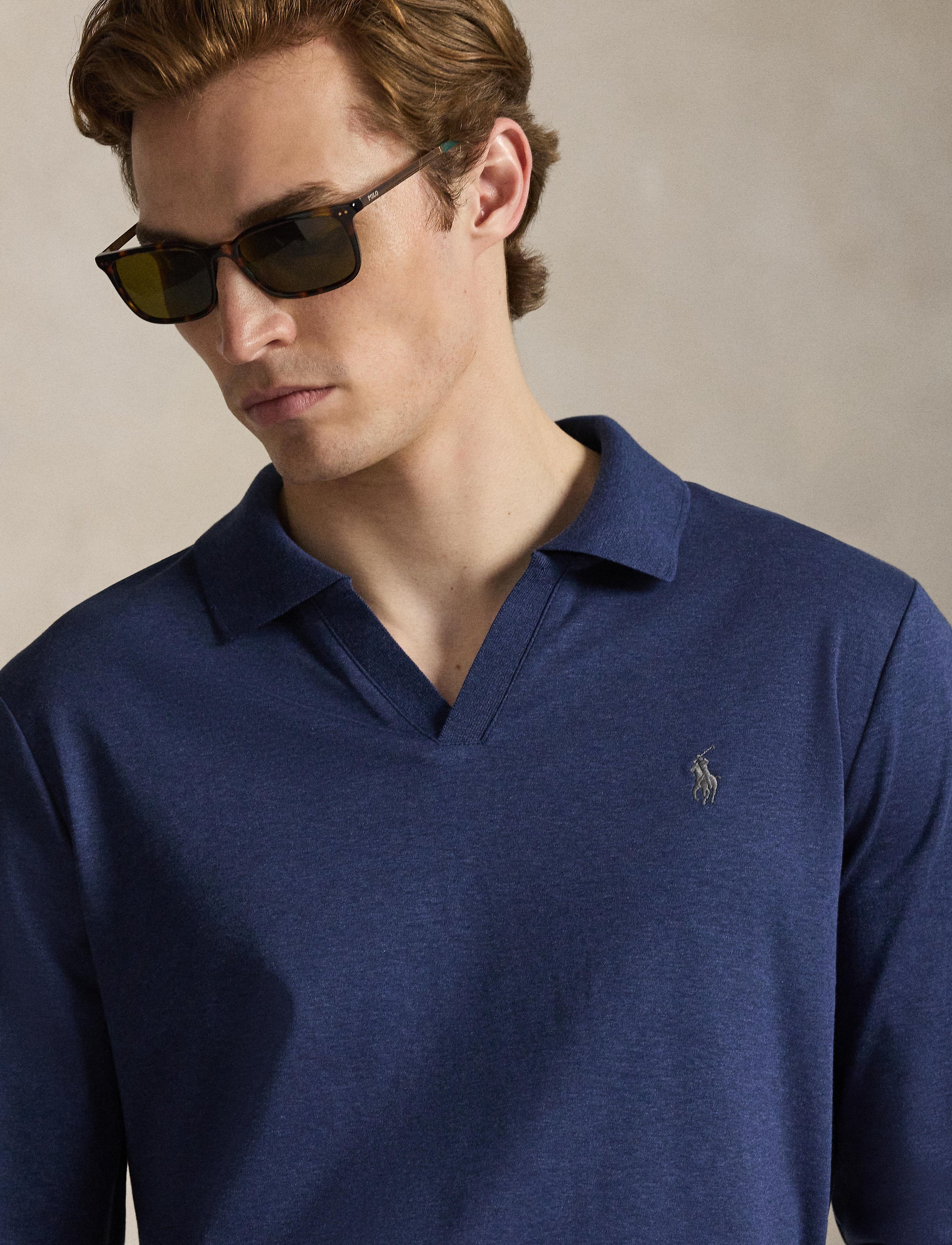 Classic Fit polo shirt in soft cotton - Spring Navy Heather