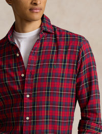 Chemise écossaise ajustée en sergé - Red, Navy & Multicolore