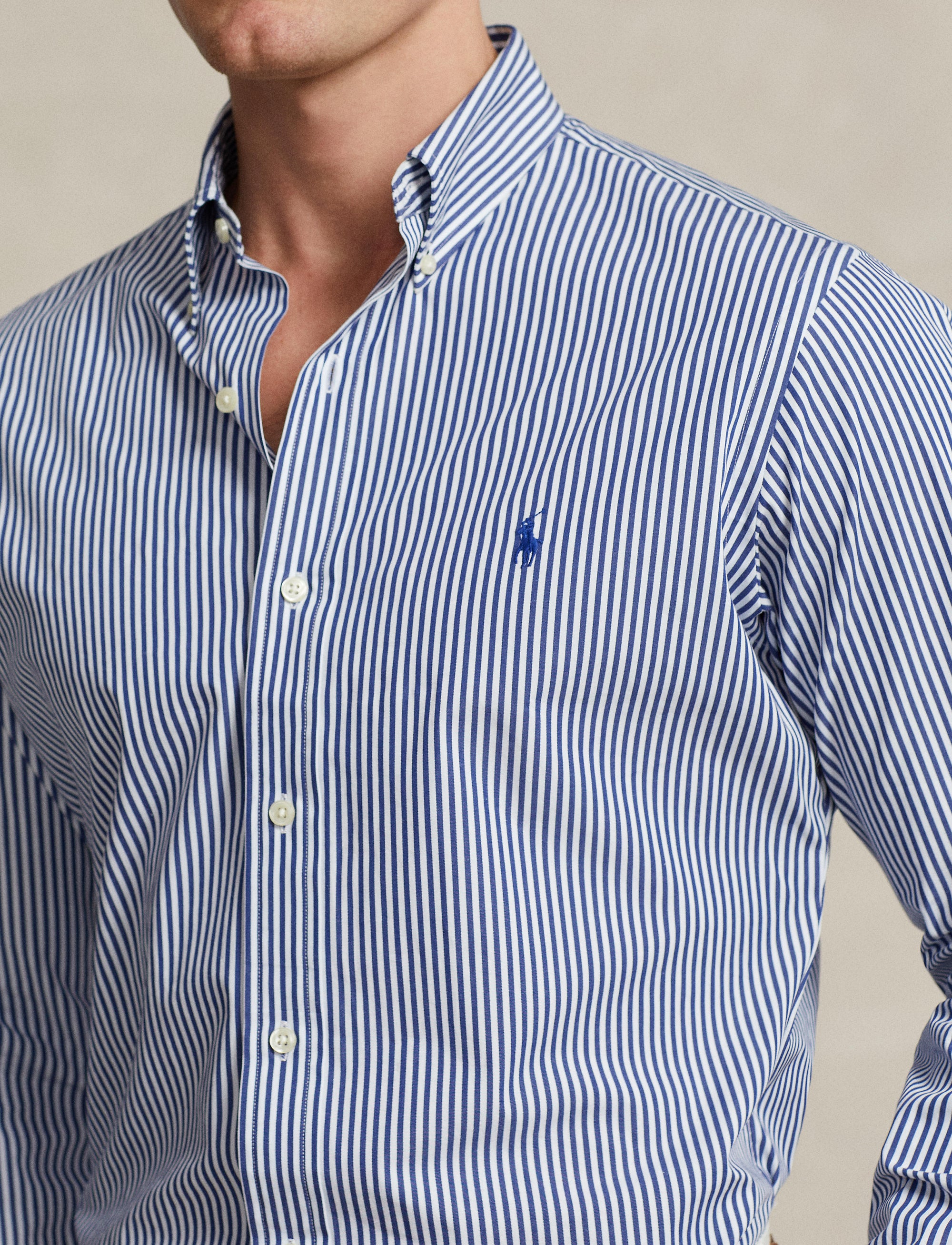 Chemise à manches longues - Navy & White