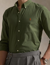 Slim Fit Shirt in stretch poplin - Supply Olive