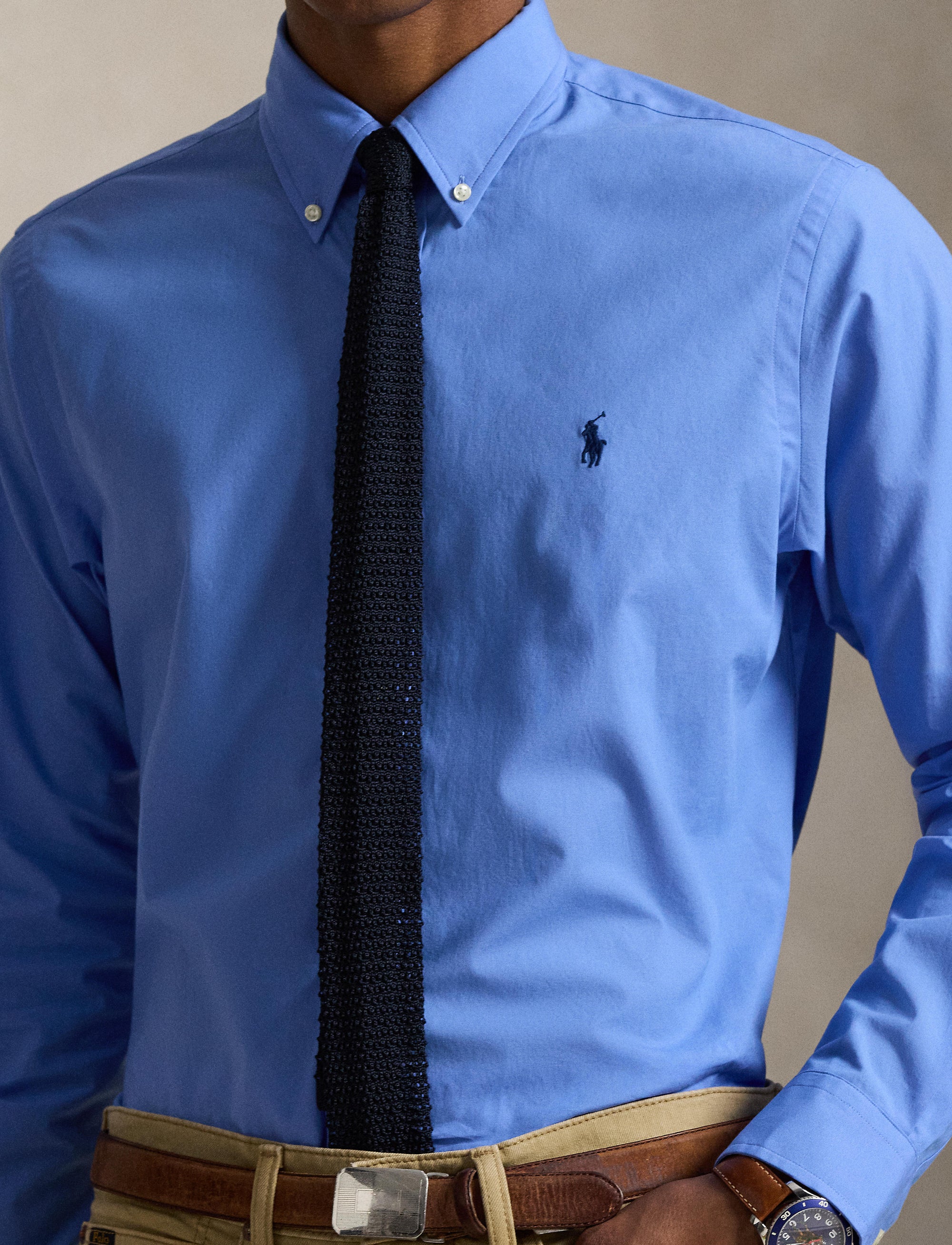 Chemise en popeline stretch Classic Fit - Harbor Island Blue