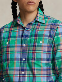 Chemise workwear Oxford écossaise - Green, Blue & Multicolore