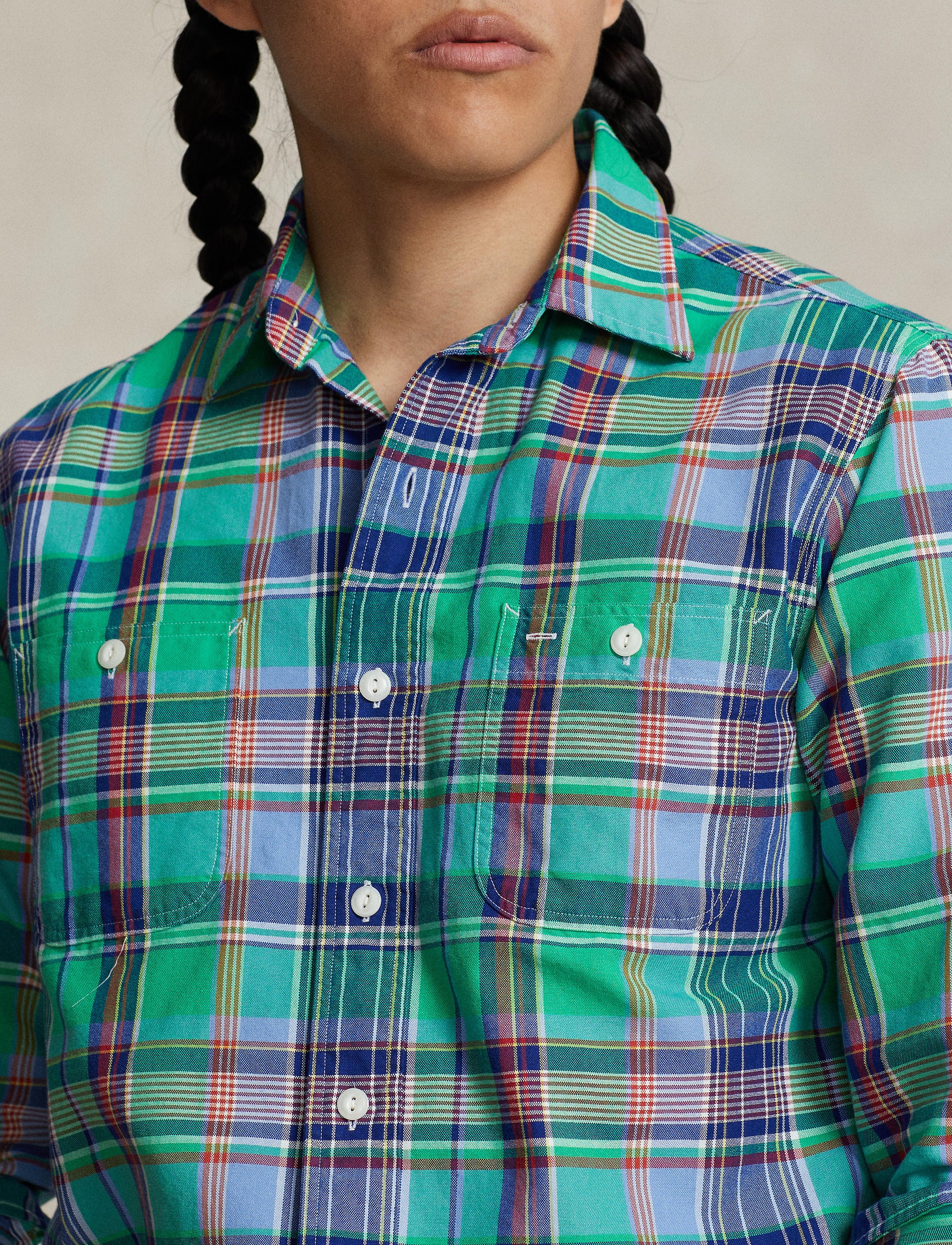Chemise workwear Oxford écossaise - Green, Blue & Multicolore