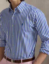 Chemise tissée ajustée à rayures - New Iris Blue & White