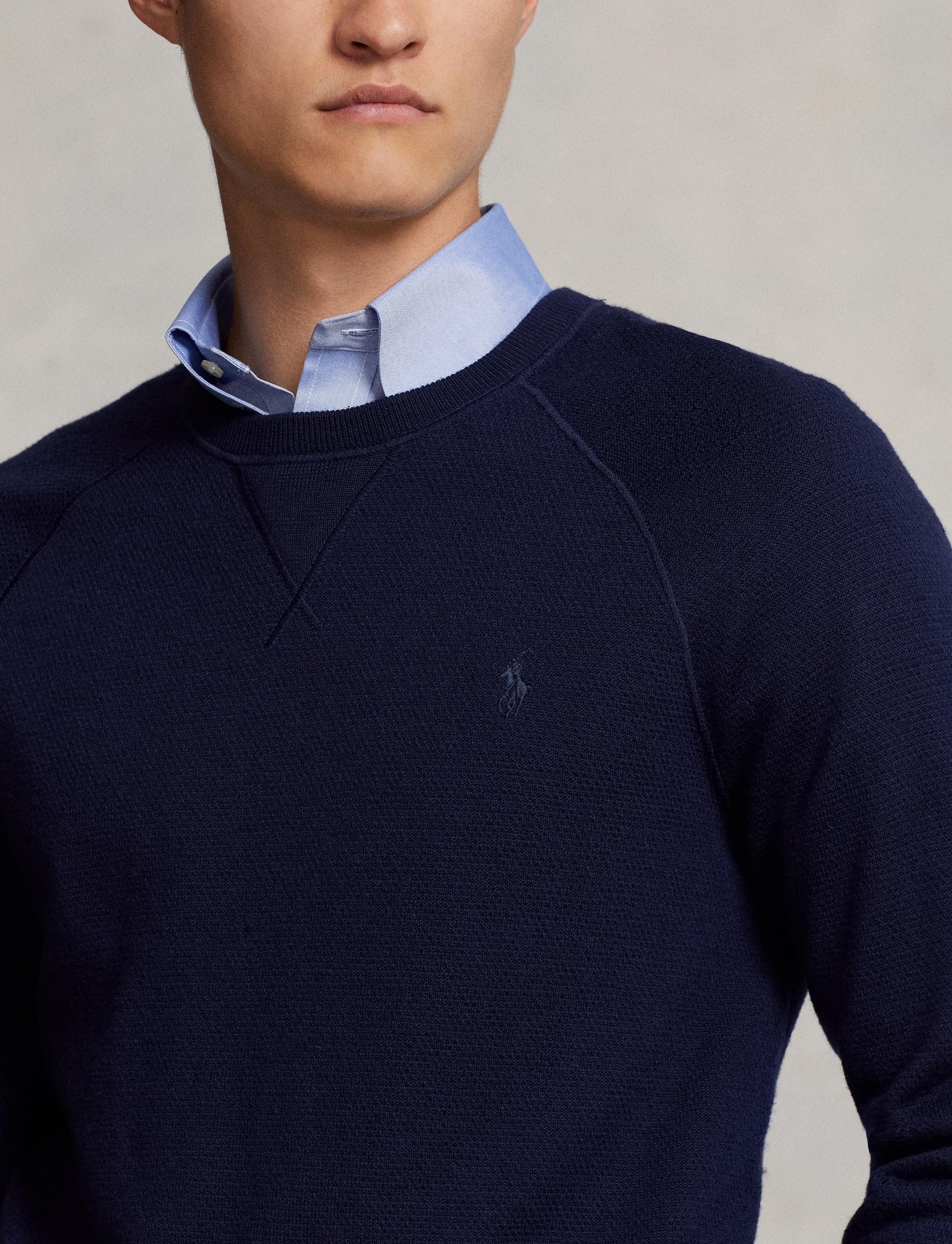 Pull Slim Fit en laine lavable - Hunter Navy