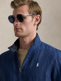 Bedford reversible jacket in linen blend - Rustic Navy & Collection Navy