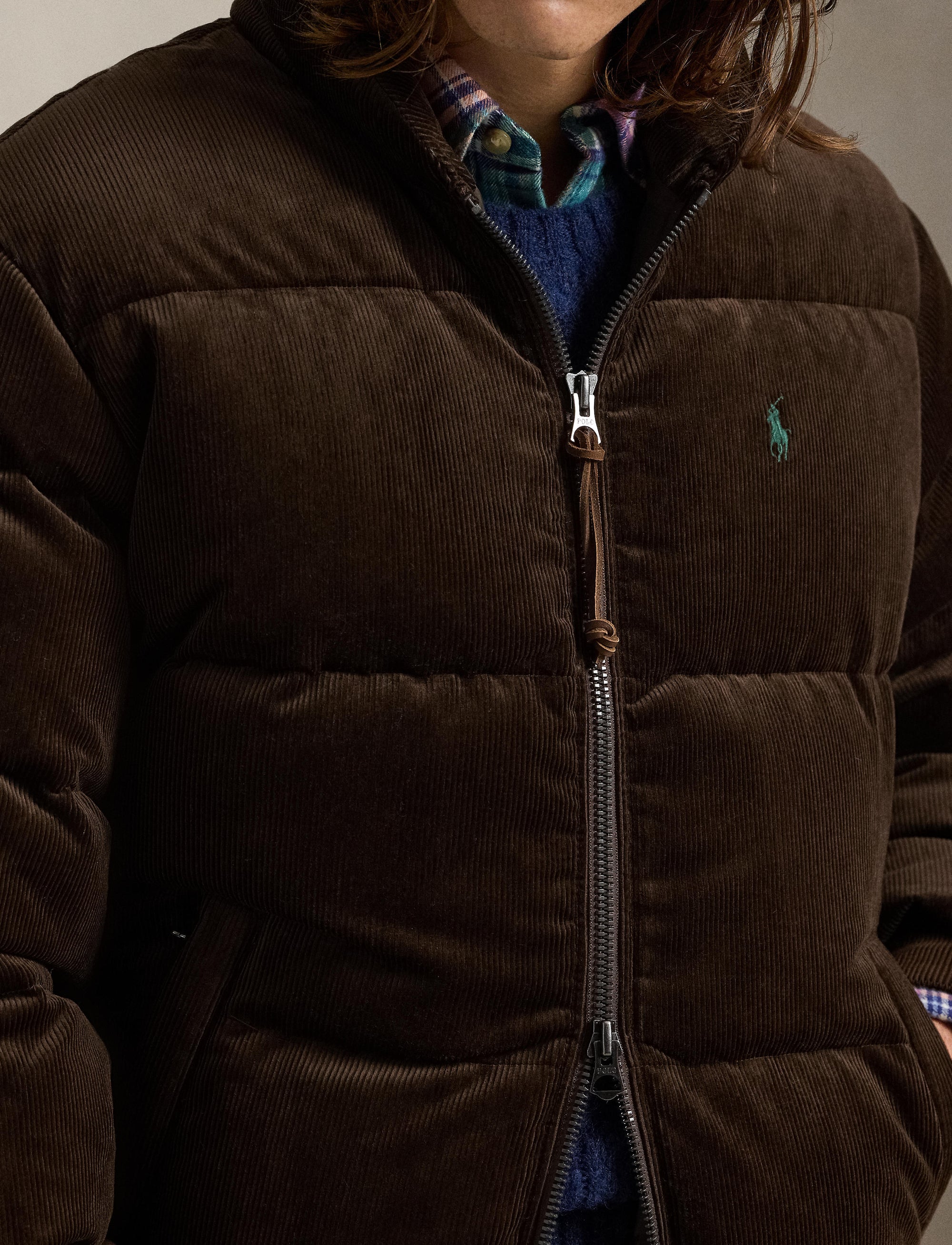 Wyoming corduroy down jacket - Dark Beech