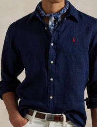 Chemise Slim Fit en lin - Newport Navy