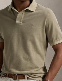 Polo Custom Slim Fit en piqué teint - Olive