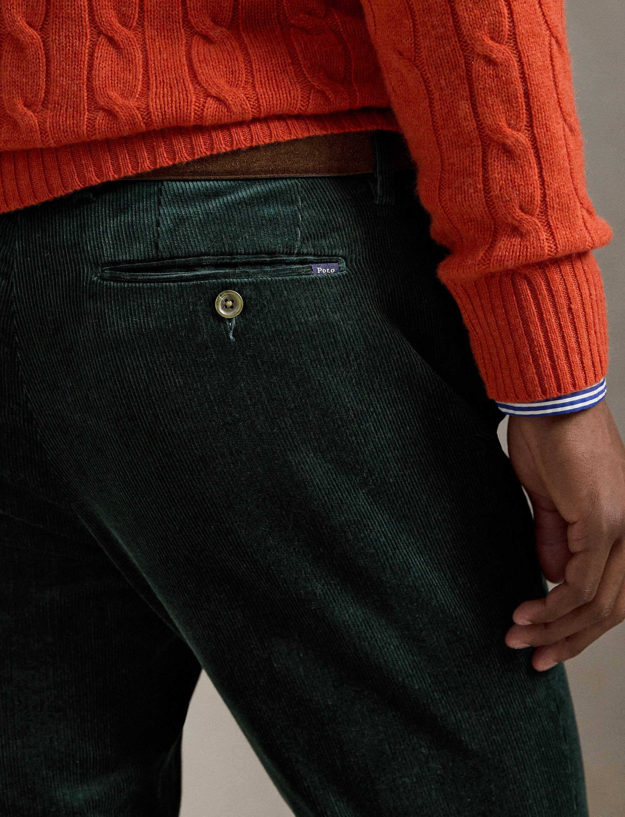 Pantalon Andover slim en velours stretch - College Green