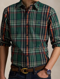Chemise Oxford ajustée écossaise - Pine, Wine & Multicolore