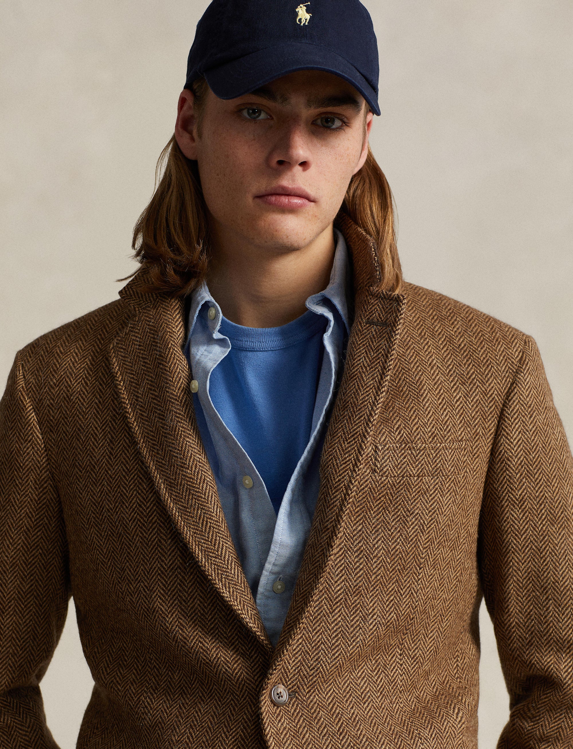 La veste RL67 à chevrons en laine - Brown & Camel