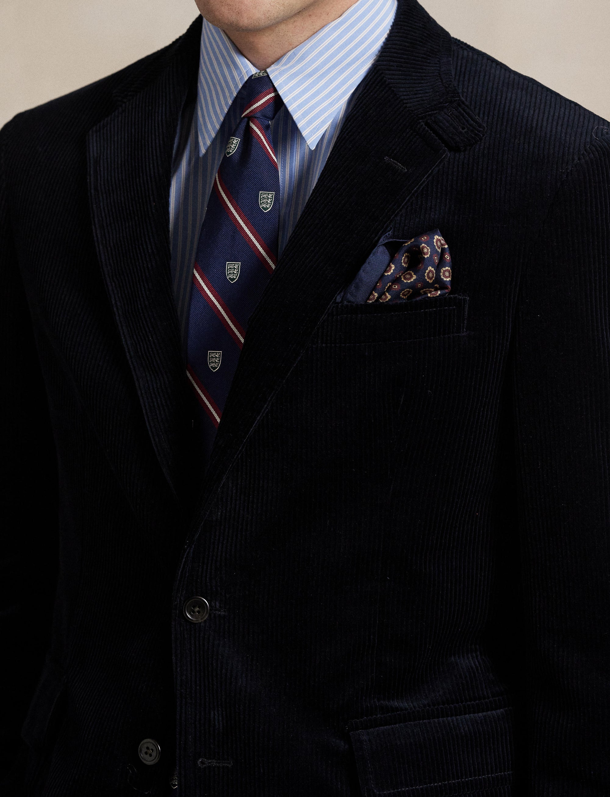 Veste Polo Tailored Fit velours côtelé - Fall Navy