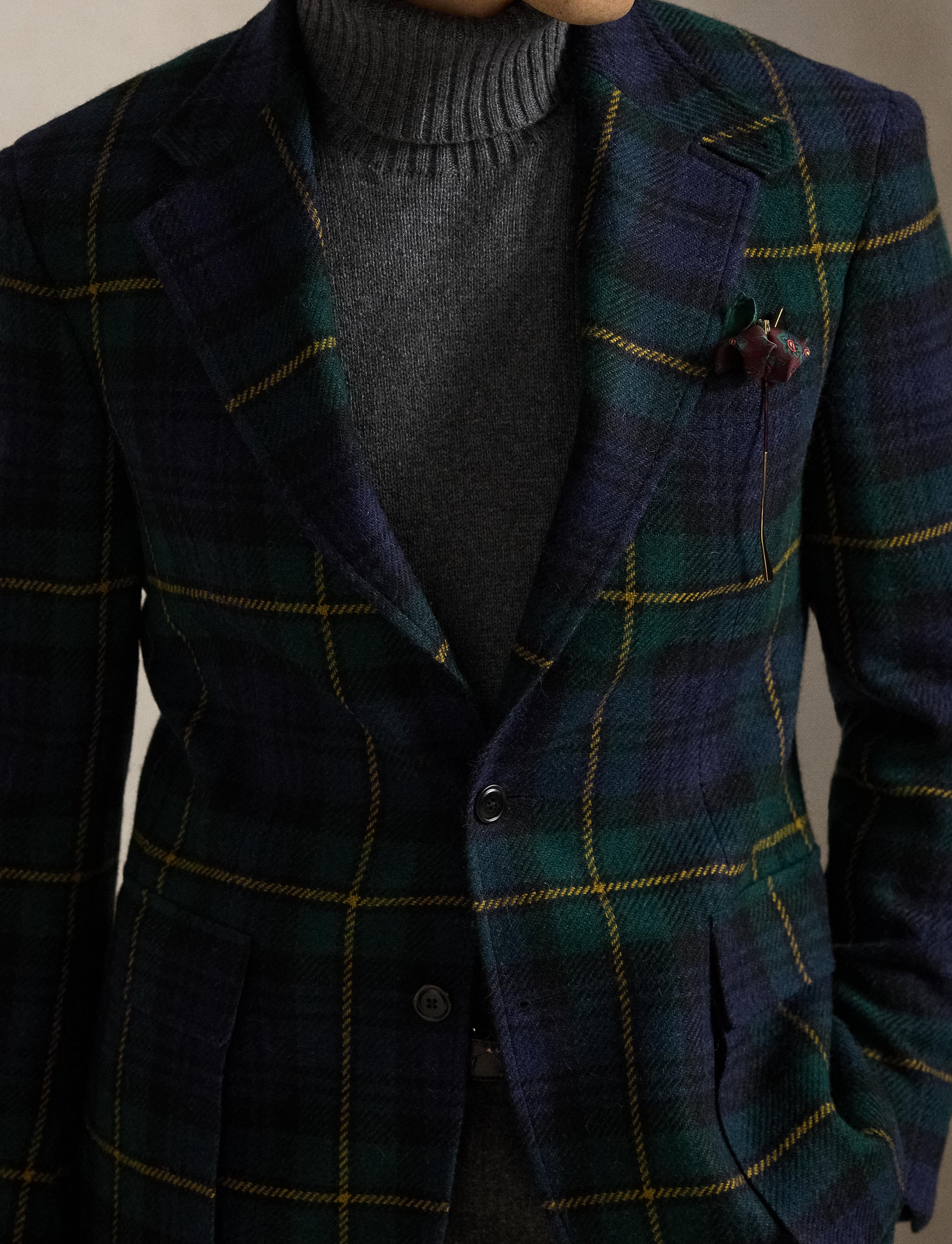 2pcs / NEW // BLACKWATCH YELLOW DECO SPORTCOAT SINGLE BREASTED RL67