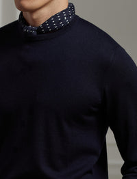 Pull col rond en cachemire - Classic Chairman Navy