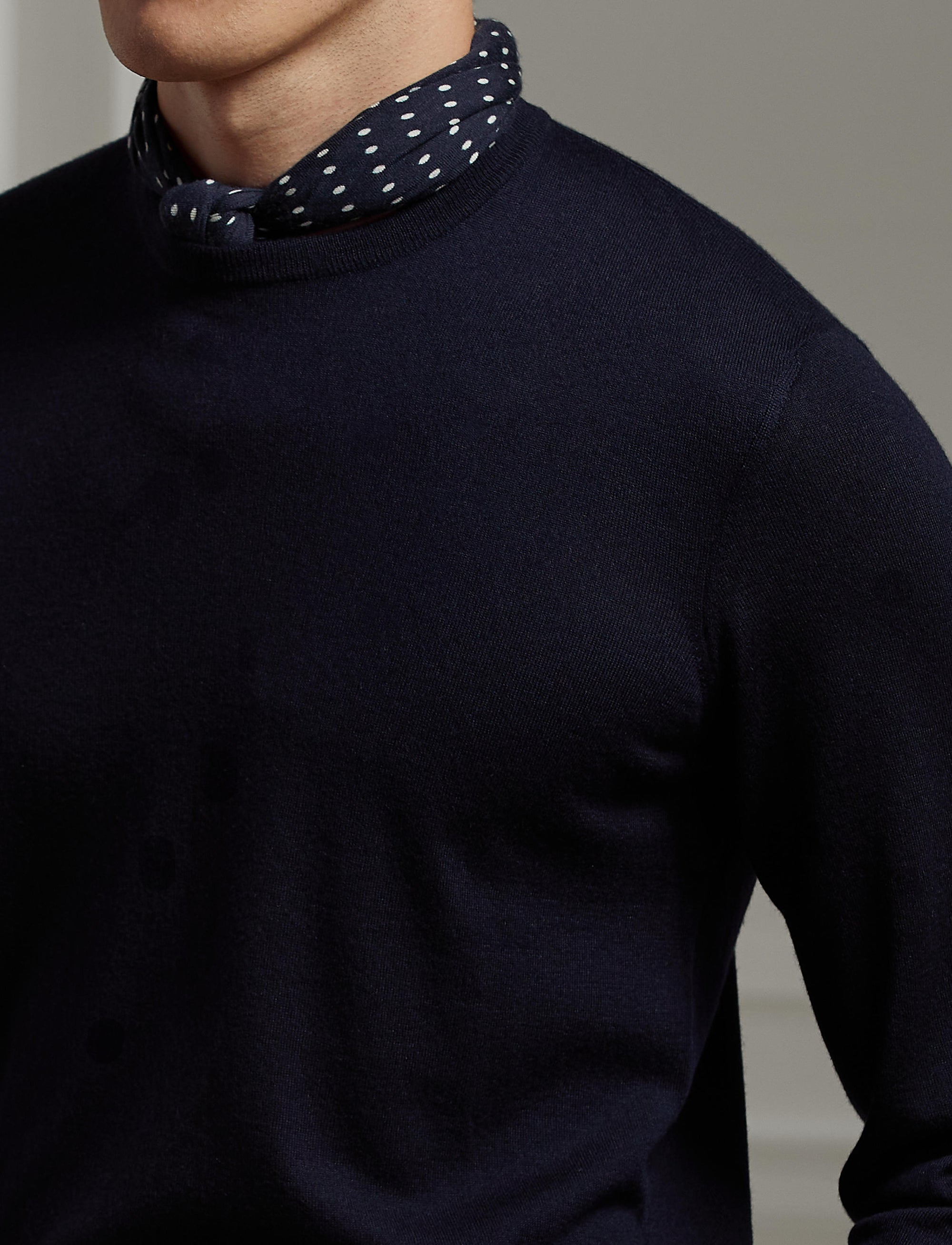 Pull col rond en cachemire - Classic Chairman Navy