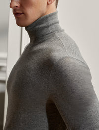 Pull col roulé en cachemire - Gris