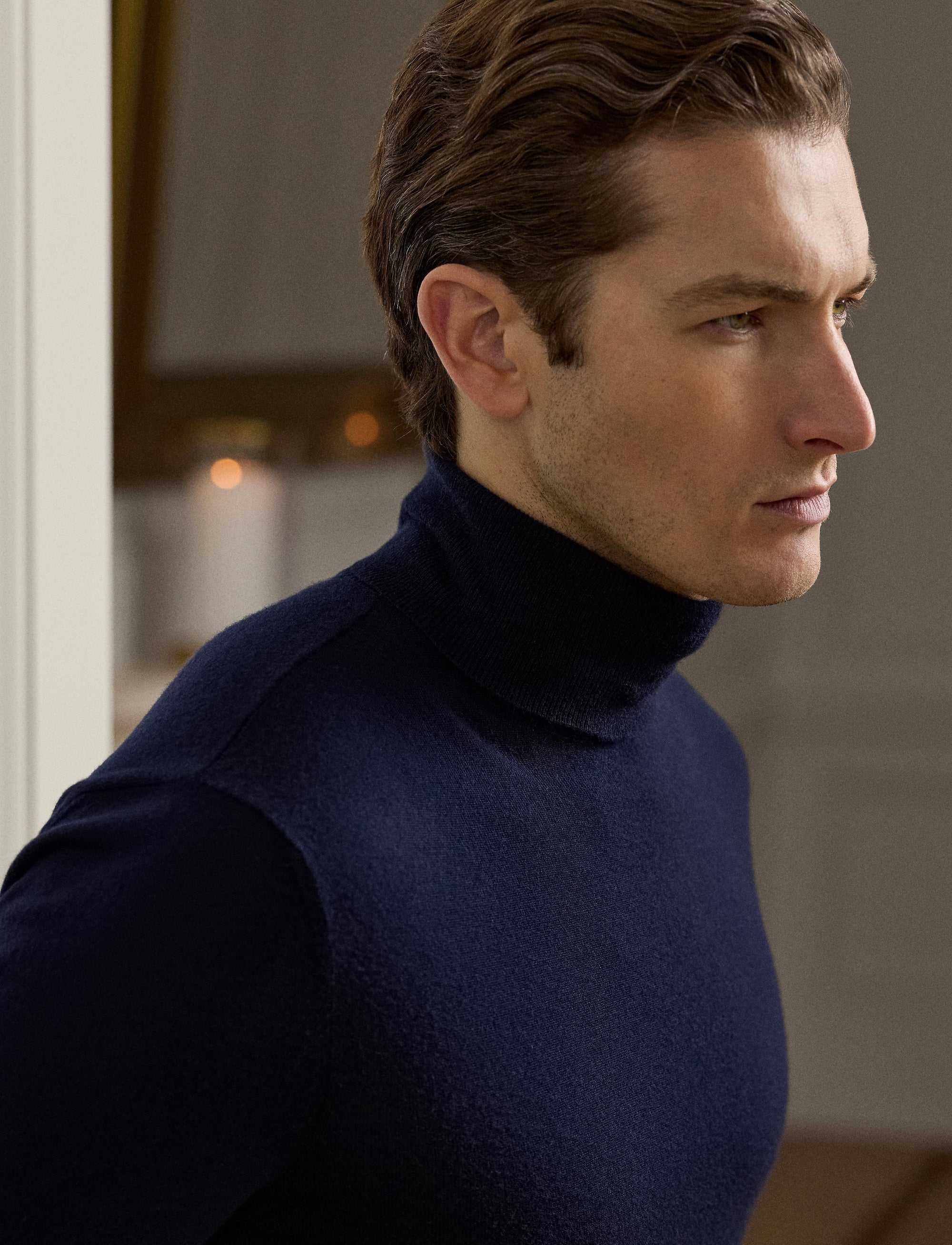Pull à col roulé en cachemire - Classic Chairman Navy