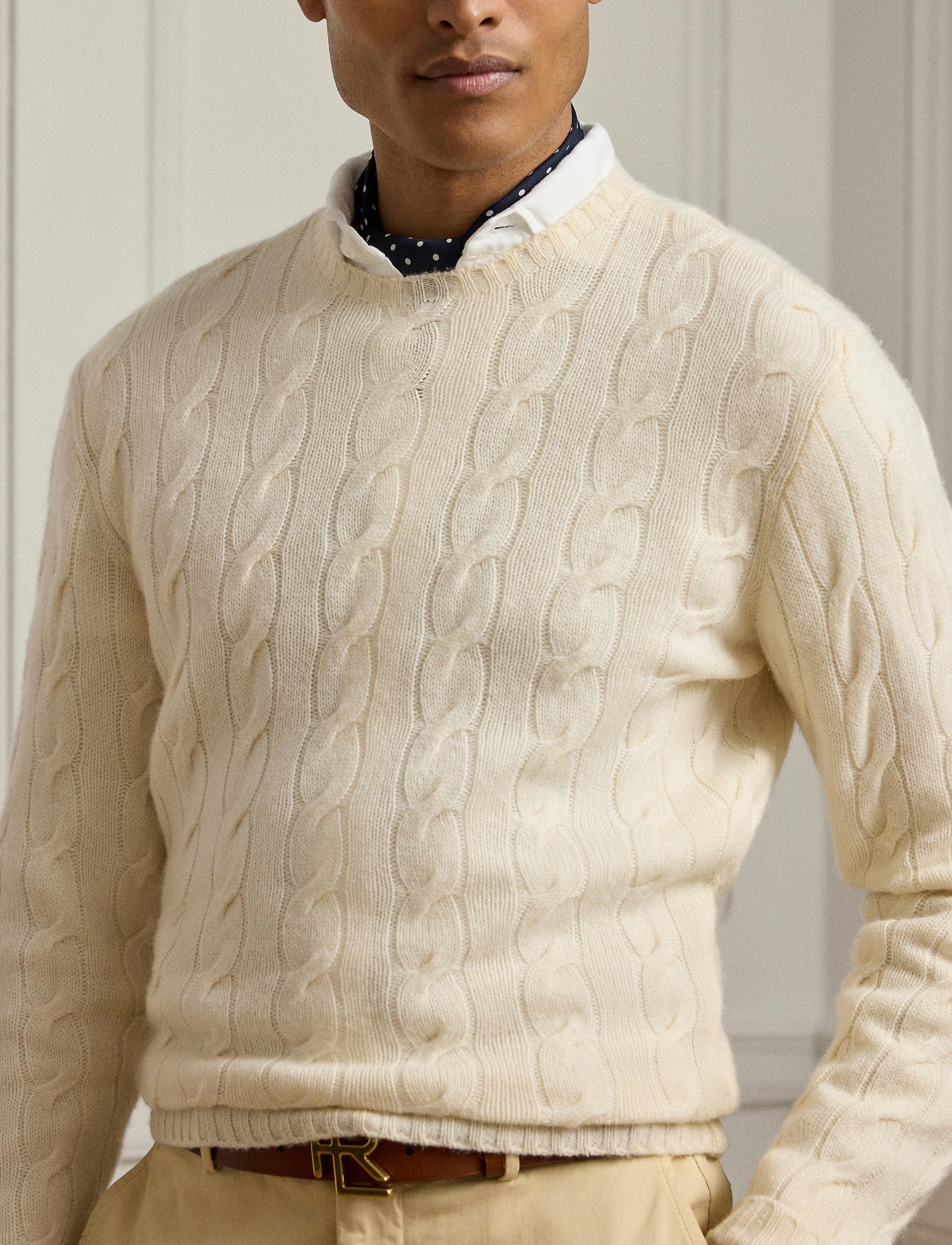 Pull en cachemire torsadé - Classic Cream