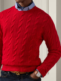 Pull en cachemire torsadé - Classic Red