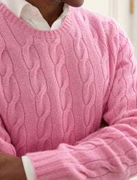 Pull en cachemire torsadé - Classic Pale Pink