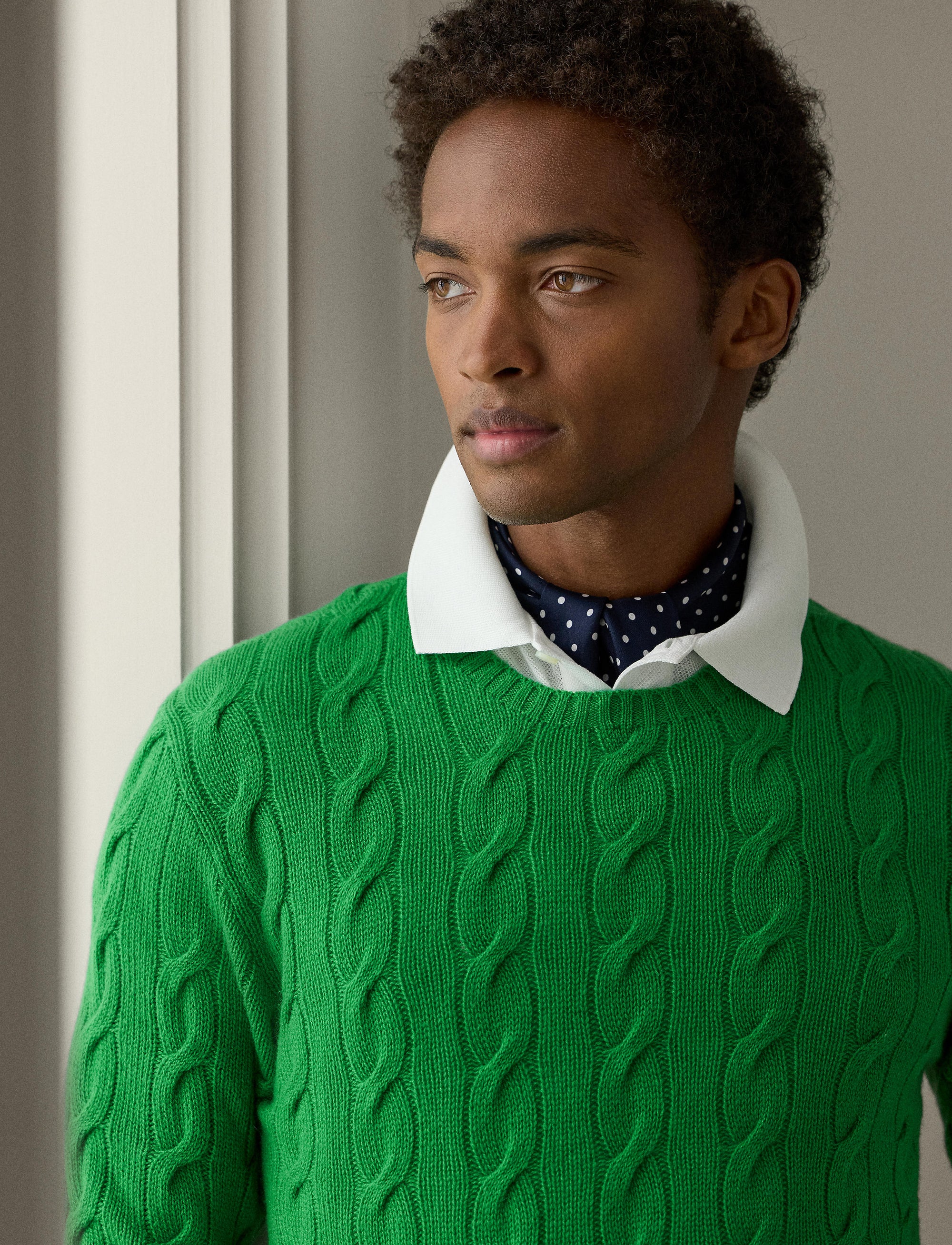 Pull en cachemire torsadé - Vert