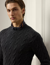 Pull en cachemire torsadé - Dark Charcoal